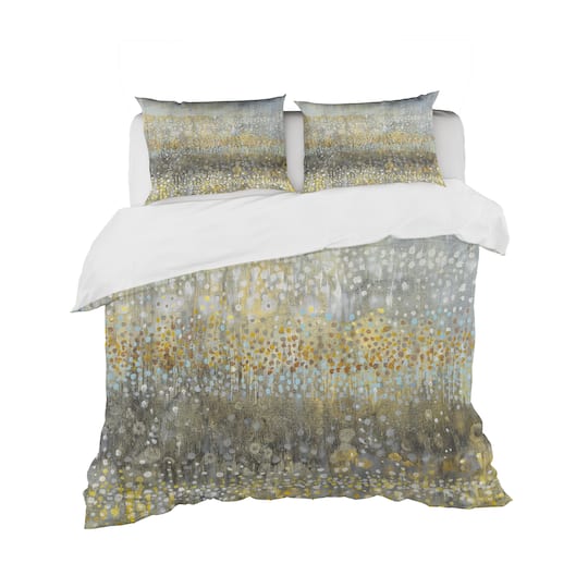 Designart 'Glam Rain Abstract IV' Glam Bedding Set - Duvet Cover & Shams